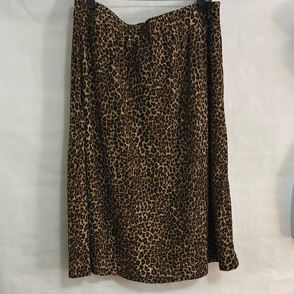 Robert Lewis Leopard Print Pull On A-Line Skirt Size XL NWT - Picture 7 of 9